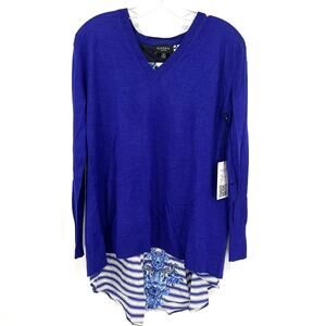 Rondina New York silk baroque open back mixed media sweater tunic women’s